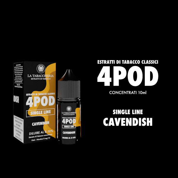 BLACK CAVENDISH Organic 4Pod Single Leaf - Aroma Concentrato 10ml - La Tabaccheria BLACK CAVENDISH Organic 4Pod Single Leaf - Aroma Concentrato 10ml - La Tabaccheria