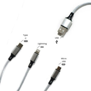 Cavo USB 3 in 1 - Type C / Micro Usb / Lightning 125 cm 2.8A