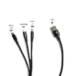 Cavo USB 3 in 1 - Type C / Micro Usb / Lightning 125 cm 2.8A