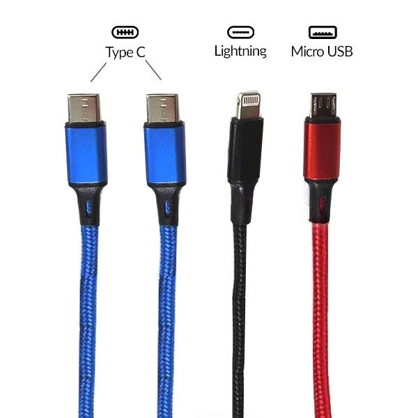 Cavo USB 4 in 1 - Type C / Micro Usb / Lightning 125 cm 2.8A