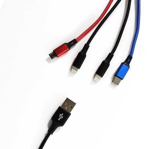 Cavo USB 4 in 1 - Type C / Micro Usb / Lightning 125 cm 2.8A