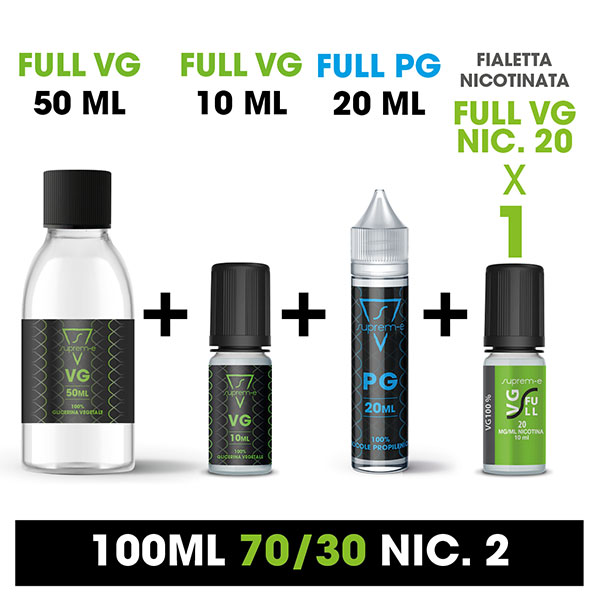 Kit Base Neutra 70/30 100ml 2mg/ml nicotina - Suprem-e