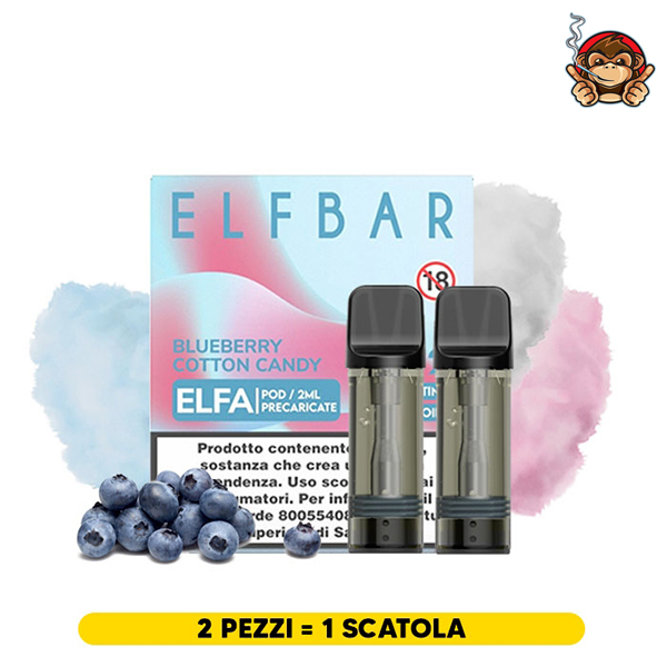 ELFA ELF BAR - COTTON CANDY - RICARICABILE POD MOD e POD PRECARICATA 500 mAH