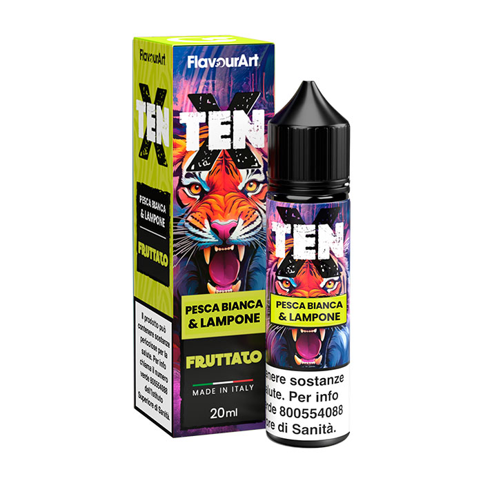 PESCA BIANCA & LAMPONE - Ten X - Liquido Scomposto 20ml - Flavourart