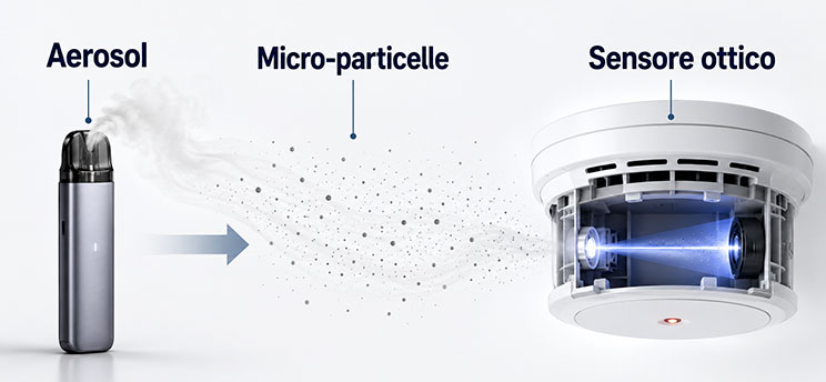 Come il vapore della sigaretta elettronica può attivare un rilevatore di fumo